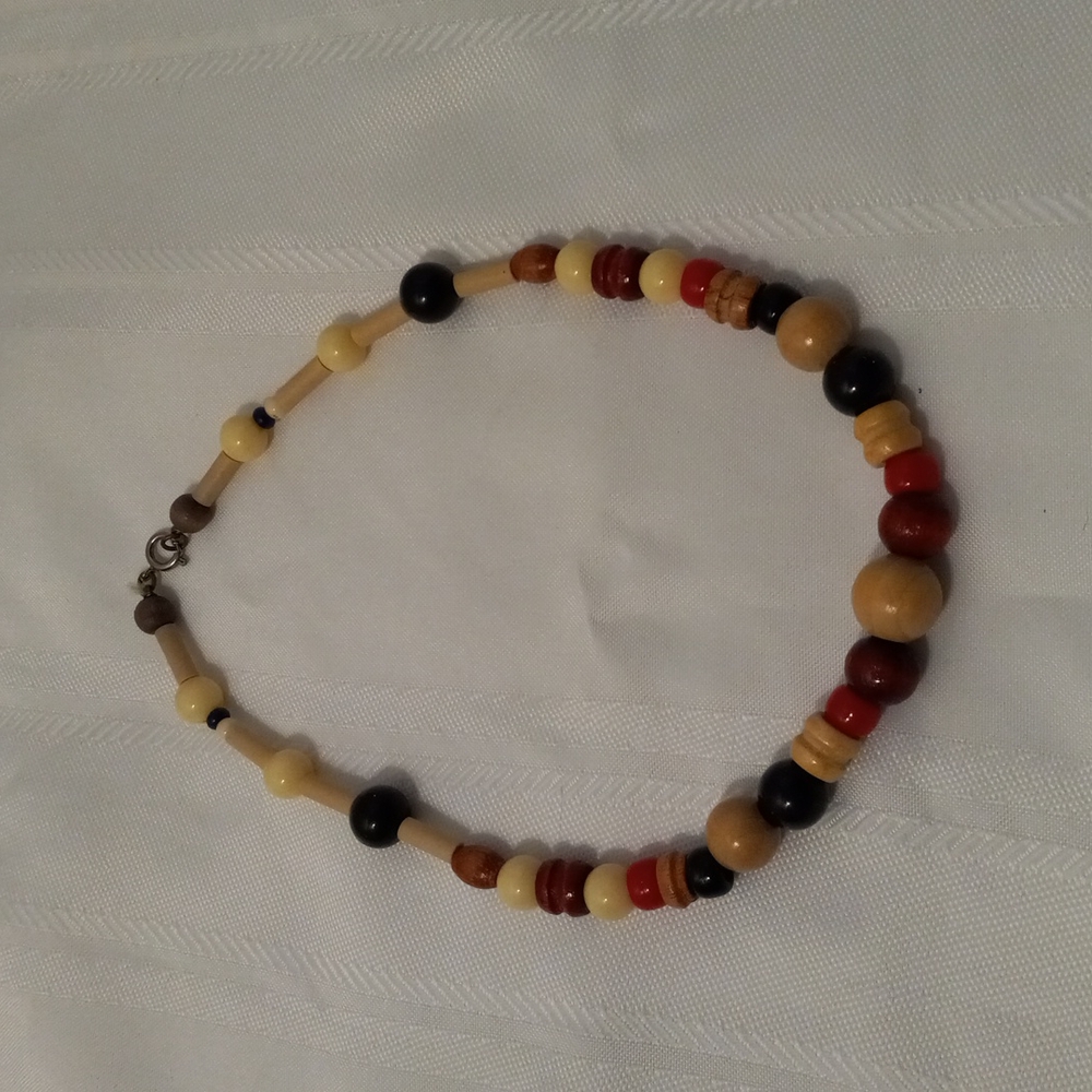 Vintage Wood Bead Choker